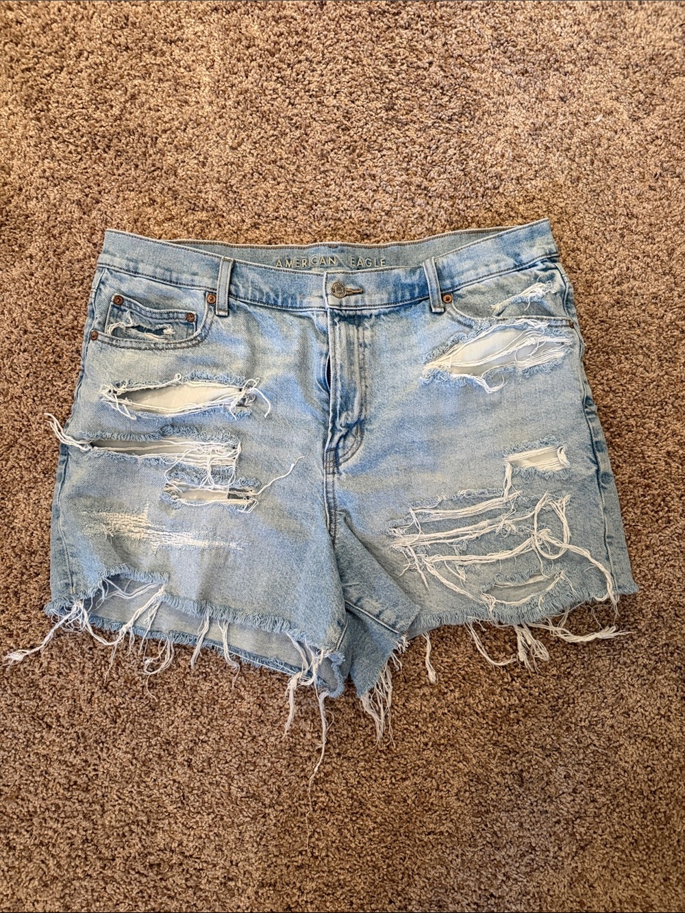 American Eagle Distressed Denim Strigid Relaxed Short - 16